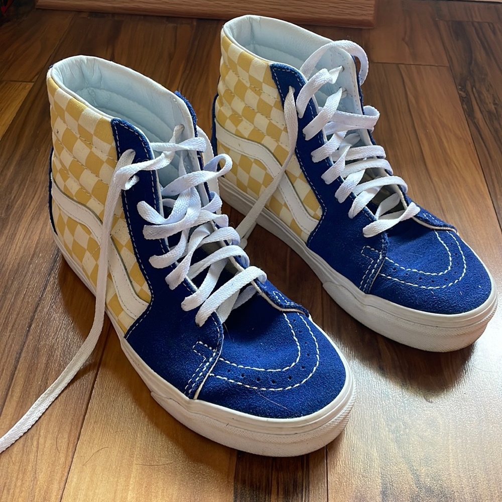 Blue and Yellow Hightop Vans